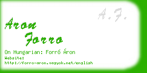 aron forro business card